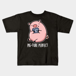 Pig-ture Perfect Cute Photography Pig Pun Kids T-Shirt